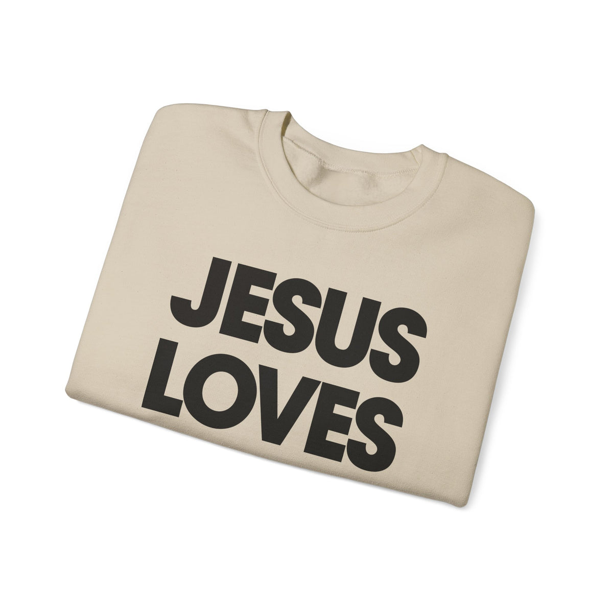 Jesus Loves You – Gildan Heavy Blend | Trendy Women’s and Men's Soft Sweatshirt. Direct to Garment. Printed & Shipped in the USA. Unisex Sizes.
