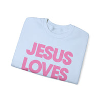 Jesus Loves You – Gildan Heavy Blend | Trendy Women’s and Men's Soft Sweatshirt. Direct to Garment. Printed & Shipped in the USA. Unisex Sizes.