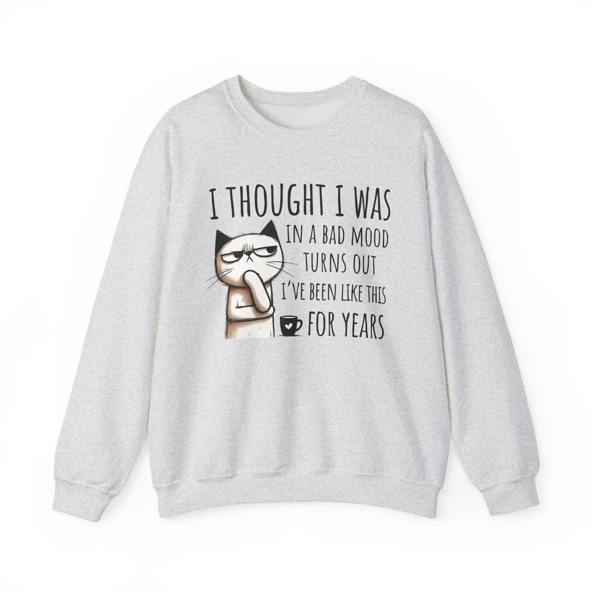I Thought I Was In A Bad Mood, Grumpy Cat – Gildan Heavy Blend | Trendy Men's and Women’s Soft Sweatshirt. Direct to Garment. Printed & Shipped in the USA. Unisex Sizes.