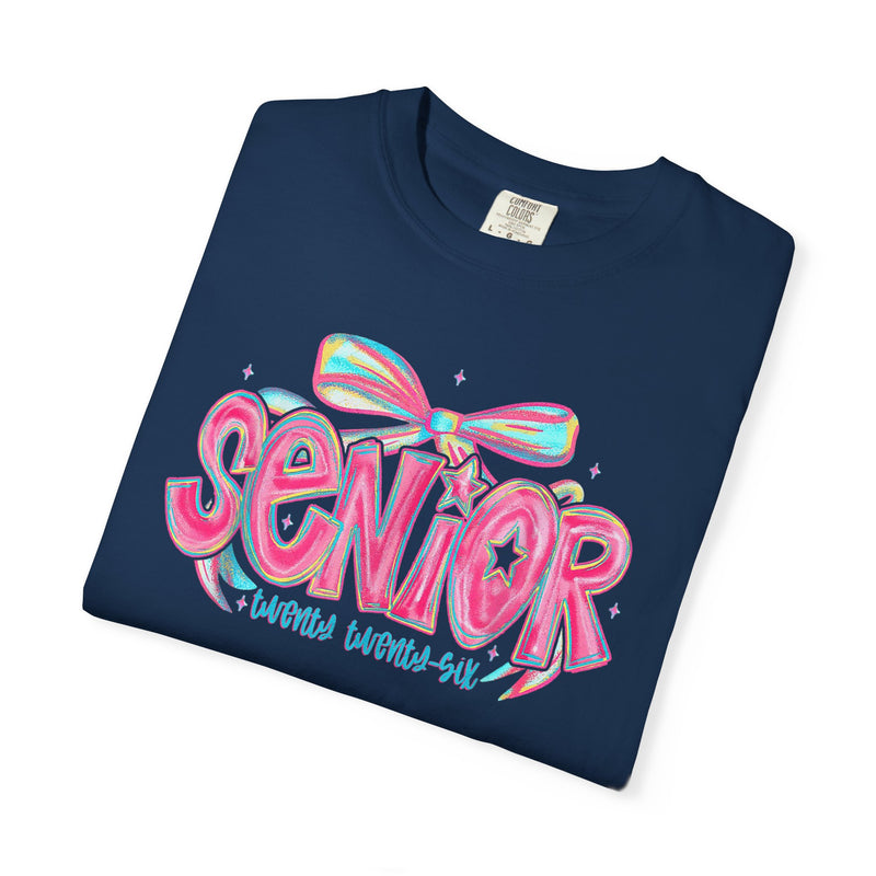 Preppy Senior Coquette 2026 - Comfort Colors | Trendy Women's T-Shirt. Direct to Garment. Printed & Shipped in the USA. Unisex Sizes.
