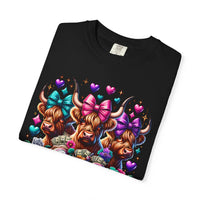 Cute Highland Cows Bingo Squad - Comfort Colors | Trendy Women's T-Shirt. Direct to Garment. Printed & Shipped in the USA. Unisex Sizes.