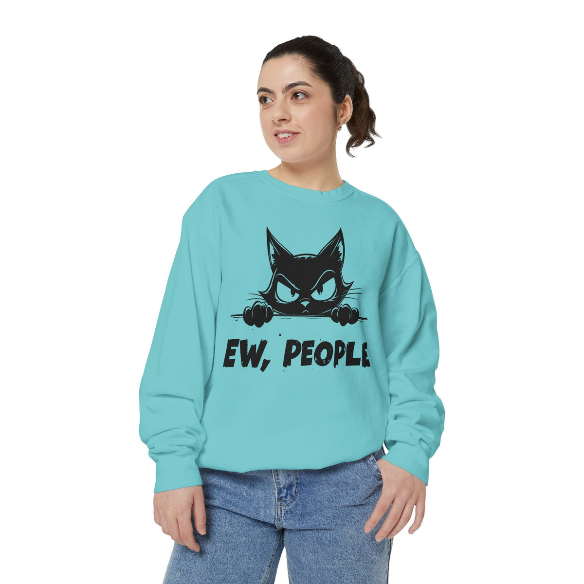 Ew People, Grumpy Cat - Comfort Colors | Trendy Women's and Men's Sweatshirt. Direct to Garment. Printed & Shipped in the USA. Unisex Sizes.