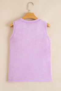 Mineral Wash (Orchid) Sleeveless Top with Chest Pocket