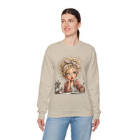 Cute Artist Curly Girl – Gildan Heavy Blend | Trendy Women’s Soft Sweatshirt. Direct to Garment. Printed & Shipped in the USA. Unisex Sizes.