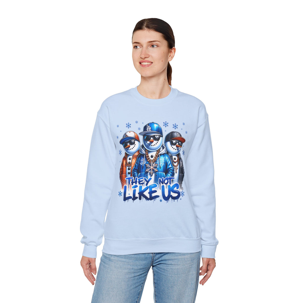 They Not Like Us Snowmen – Gildan Heavy Blend | Trendy Men's and Women’s Soft Sweatshirt. Direct to Garment. Printed & Shipped in the USA. Unisex Sizes.