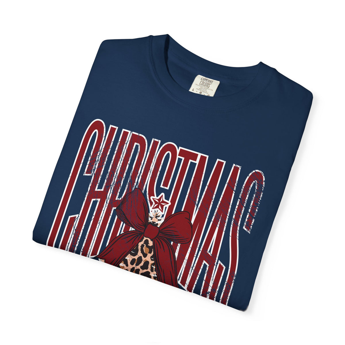 Christmas Season Leopard Tree  - Comfort Colors | Trendy Women's T-Shirt. Direct to Garment. Printed & Shipped in the USA. Unisex Sizes.