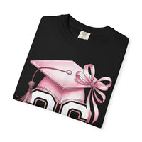 Pink Coquette, Class of 2026 Graduation Cap - Comfort Colors | Trendy Women's T-Shirt. Direct to Garment. Printed & Shipped in the USA. Unisex Sizes.