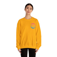 Sun Salt Sand, Beach Sunset - Front & Back Print – Gildan Heavy Blend | Trendy Women’s and Men's Soft Sweatshirt. Direct to Garment. Printed & Shipped in the USA. Unisex Sizes.