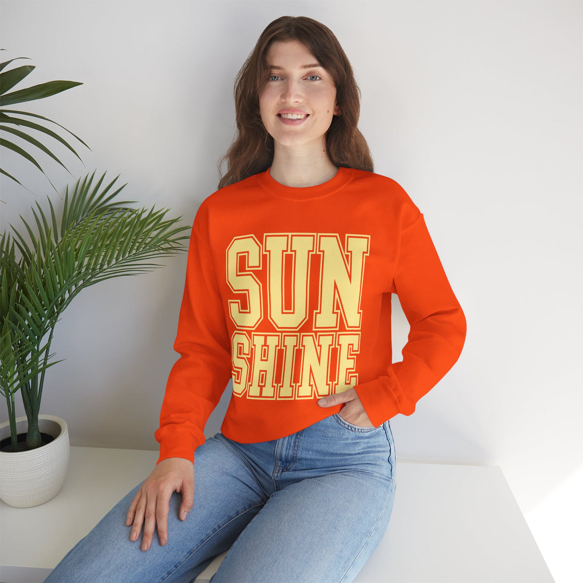 Sunshine – Gildan Heavy Blend | Trendy Women’s Soft Sweatshirt. Direct to Garment. Printed & Shipped in the USA. Unisex Sizes.