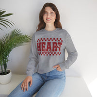 Heart Breaker, Red Checkered Distressed – Gildan Heavy Blend | Trendy Women’s Soft Sweatshirt. Direct to Garment. Printed & Shipped in the USA. Unisex Sizes.