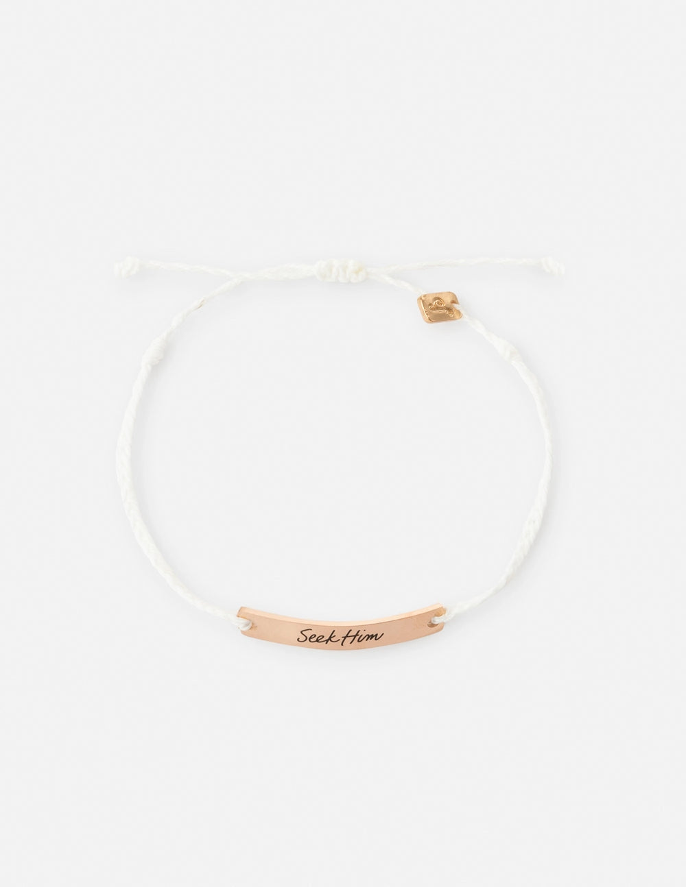Woven "Seek Him" Bracelet - White