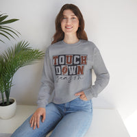 Touchdown Season - Distressed – Gildan Heavy Blend | Trendy Men's and Women’s Soft Sweatshirt. Direct to Garment. Printed & Shipped in the USA. Unisex Sizes.