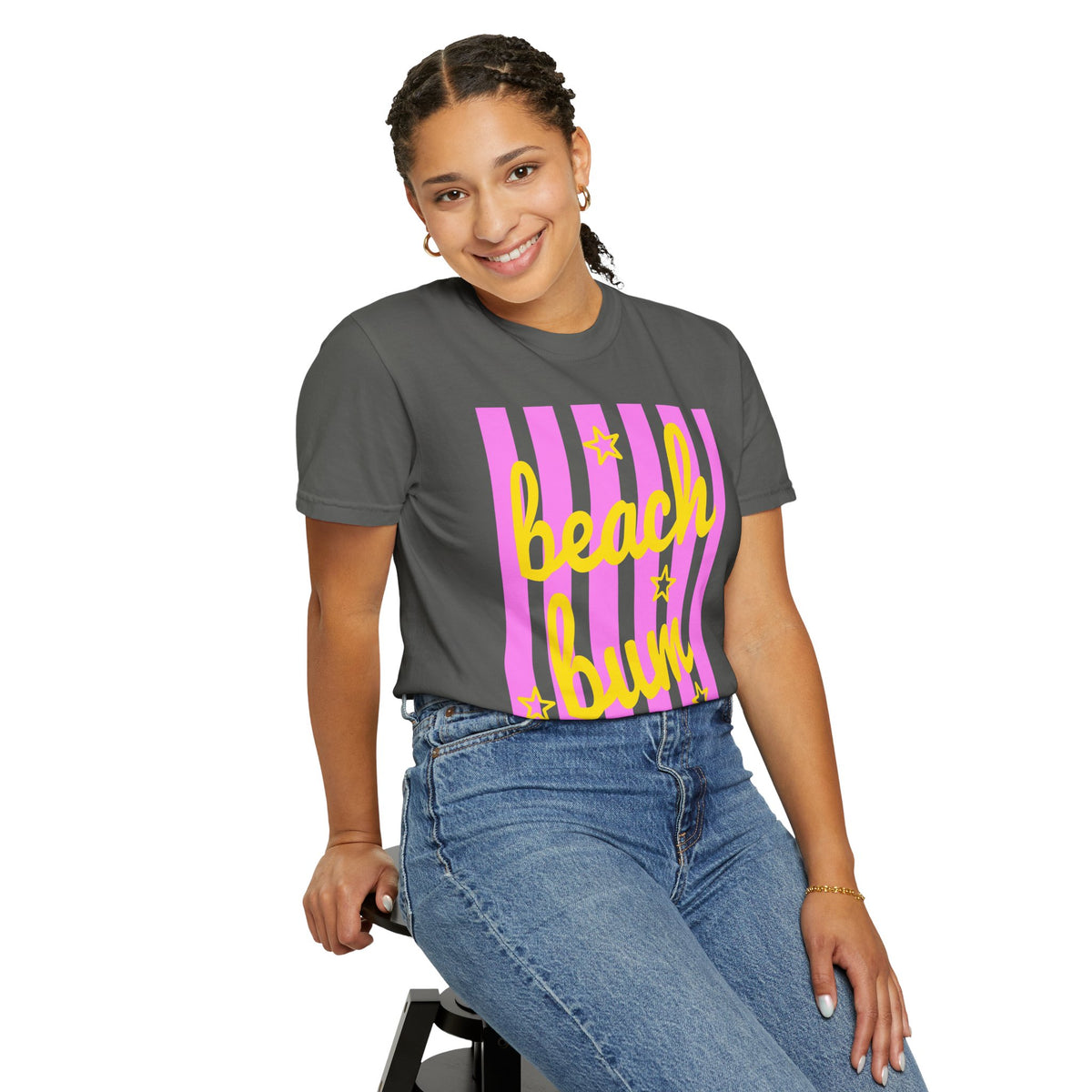 Beach Bum - Comfort Colors | Trendy Men's & Women's T-Shirt. Direct to Garment. Printed & Shipped in the USA. Unisex Sizes.
