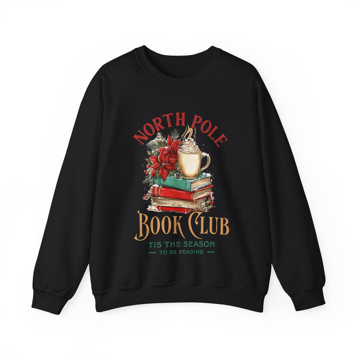 North Pole Book Club – Gildan Heavy Blend | Trendy Women’s Soft Sweatshirt. Direct to Garment. Printed & Shipped in the USA. Unisex Sizes.