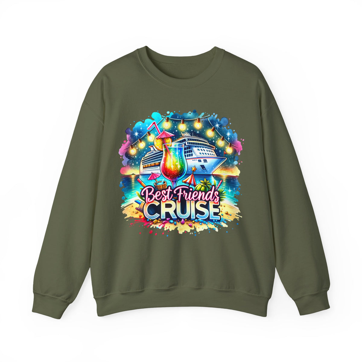 Best Friends Cruise – Gildan Heavy Blend | Trendy Women’s Soft Sweatshirt. Direct to Garment. Printed & Shipped in the USA. Unisex Sizes.