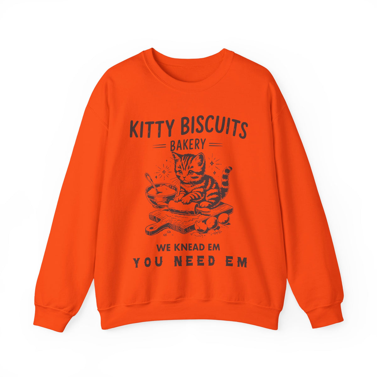 Kitty Biscuits Bakery – Gildan Heavy Blend | Trendy Women’s and Men's Soft Sweatshirt. Direct to Garment. Printed & Shipped in the USA. Unisex Sizes.