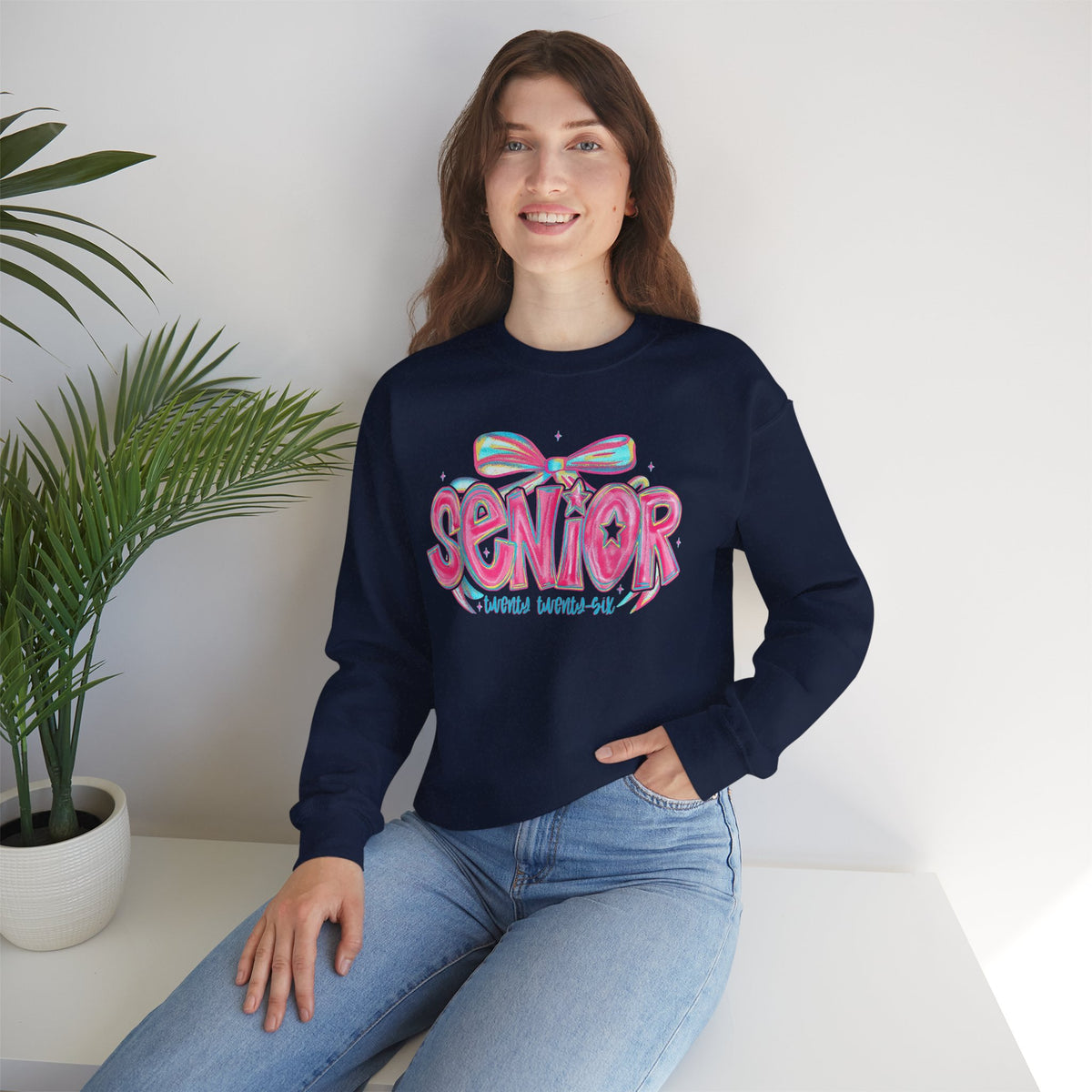 Preppy Senior Coquette 2026 – Gildan Heavy Blend | Trendy Women’s Soft Sweatshirt. Direct to Garment. Printed & Shipped in the USA. Unisex Sizes.