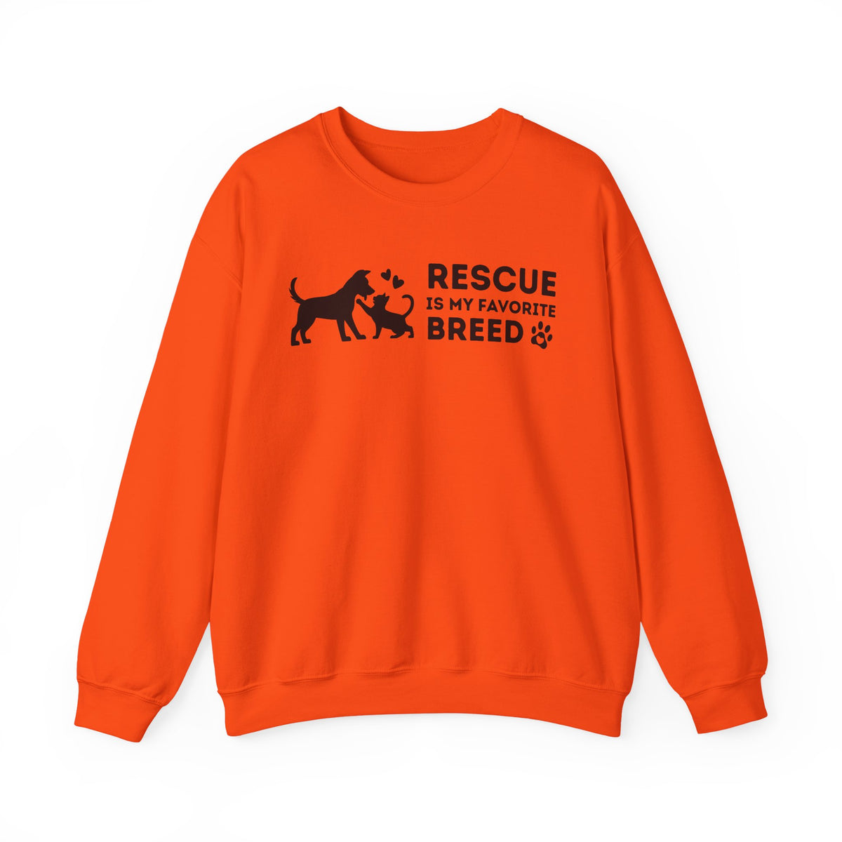 Rescue Is My Favorite Breed *This Shirt Saves Lives* – Gildan Heavy Blend | Trendy Men's and Women’s Soft Sweatshirt. Direct to Garment. Printed & Shipped in the USA. Unisex Sizes.
