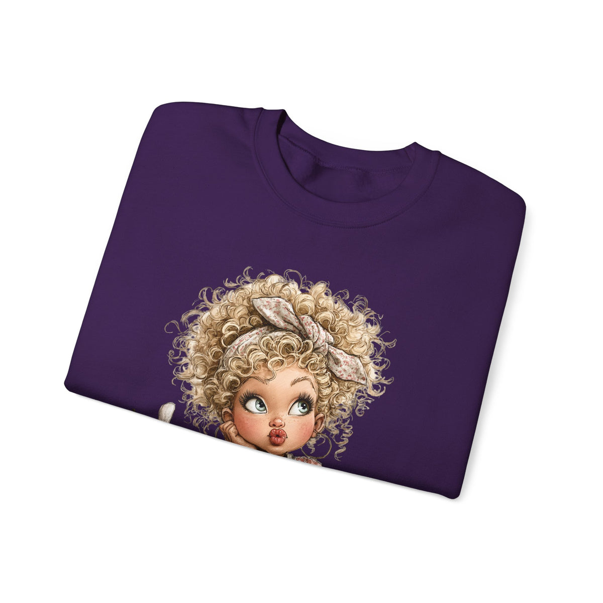 Cute Artist Curly Girl – Gildan Heavy Blend | Trendy Women’s Soft Sweatshirt. Direct to Garment. Printed & Shipped in the USA. Unisex Sizes.