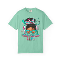 Phlebotomist Life, Messy Bun - Comfort Colors | Trendy Women's T-Shirt. Direct to Garment. Printed & Shipped in the USA. Unisex Sizes.