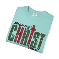 Distressed Merry ChrisTmas Faith - Comfort Colors | Trendy Men's and Women's T-Shirt. Direct to Garment. Printed & Shipped in the USA. Unisex Sizes.