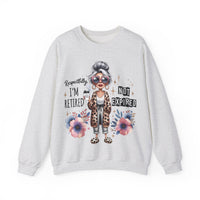 Retired Not Expired, Leopard Funny Grandma – Gildan Heavy Blend | Trendy Women’s Soft Sweatshirt. Direct to Garment. Printed & Shipped in the USA. Unisex Sizes.