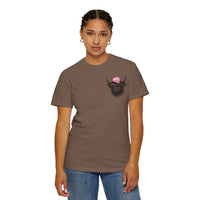 Head Heffa Highland Cow, Front & Back Print - Comfort Colors | Trendy Women's T-Shirt. Direct to Garment. Printed & Shipped in the USA. Unisex Sizes.