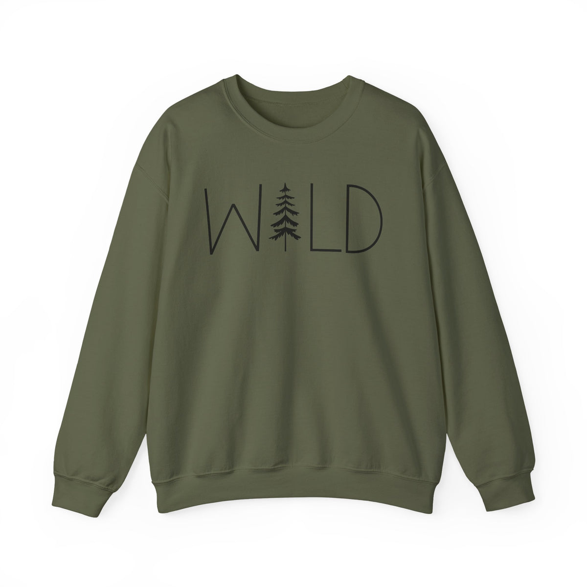 Wild Graphic, Nature, Pine Tree, Adventure – Gildan Heavy Blend | Trendy Women’s and Men's Soft Sweatshirt. Direct to Garment. Printed & Shipped in the USA. Unisex Sizes.