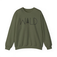 Wild Graphic, Nature, Pine Tree, Adventure – Gildan Heavy Blend | Trendy Women’s and Men's Soft Sweatshirt. Direct to Garment. Printed & Shipped in the USA. Unisex Sizes.