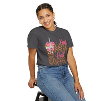 Half Mom Half Coffee. Cute Leopard Print Coffee Design - Comfort Colors | Trendy Women's T-Shirt. Direct to Garment. Printed & Shipped in the USA. Unisex Sizes.