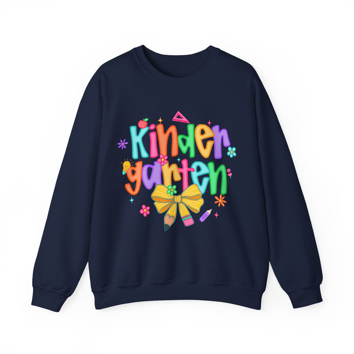 Coquette Kindergarten Pencil Bow – Gildan Heavy Blend | Trendy Women’s Soft Sweatshirt. Direct to Garment. Printed & Shipped in the USA. Unisex Sizes.