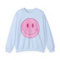 Glitter Smiley – Gildan Heavy Blend | Trendy Women’s Soft Sweatshirt. Direct to Garment. Printed & Shipped in the USA. Unisex Sizes.