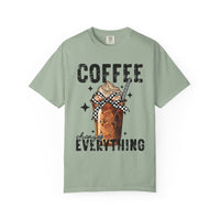 Coffee Changes Everything, Iced Coffee, Coffee Lovers - Comfort Colors | Trendy Women's T-Shirt. Direct to Garment. Printed & Shipped in the USA. Unisex Sizes.