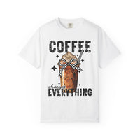 Coffee Changes Everything, Iced Coffee, Coffee Lovers - Comfort Colors | Trendy Women's T-Shirt. Direct to Garment. Printed & Shipped in the USA. Unisex Sizes.