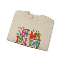Let Me Tell You About My Jesus - Christmas Faith – Gildan Heavy Blend | Trendy Women’s Soft Sweatshirt. Direct to Garment. Printed & Shipped in the USA. Unisex Sizes.