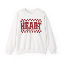 Heart Breaker, Red Checkered Distressed – Gildan Heavy Blend | Trendy Women’s Soft Sweatshirt. Direct to Garment. Printed & Shipped in the USA. Unisex Sizes.