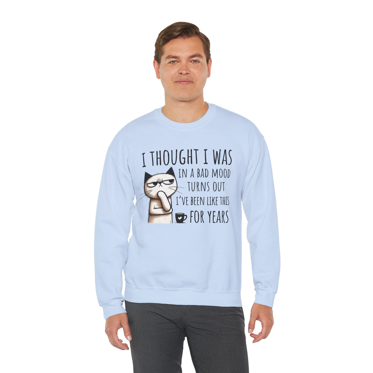 I Thought I Was In A Bad Mood, Grumpy Cat – Gildan Heavy Blend | Trendy Men's and Women’s Soft Sweatshirt. Direct to Garment. Printed & Shipped in the USA. Unisex Sizes.