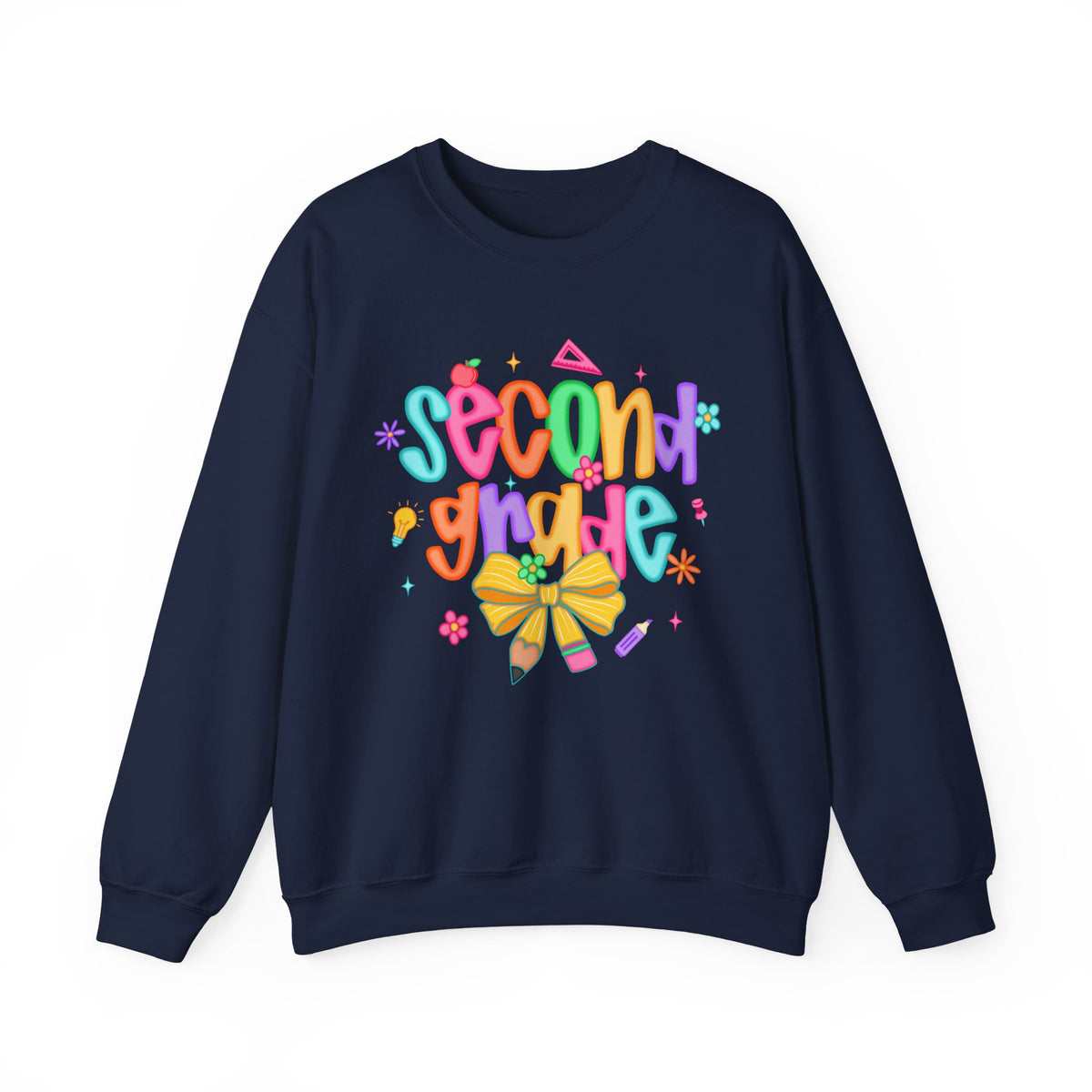 Coquette Second Grade Pencil Bow – Gildan Heavy Blend | Trendy Women’s Soft Sweatshirt. Direct to Garment. Printed & Shipped in the USA. Unisex Sizes.