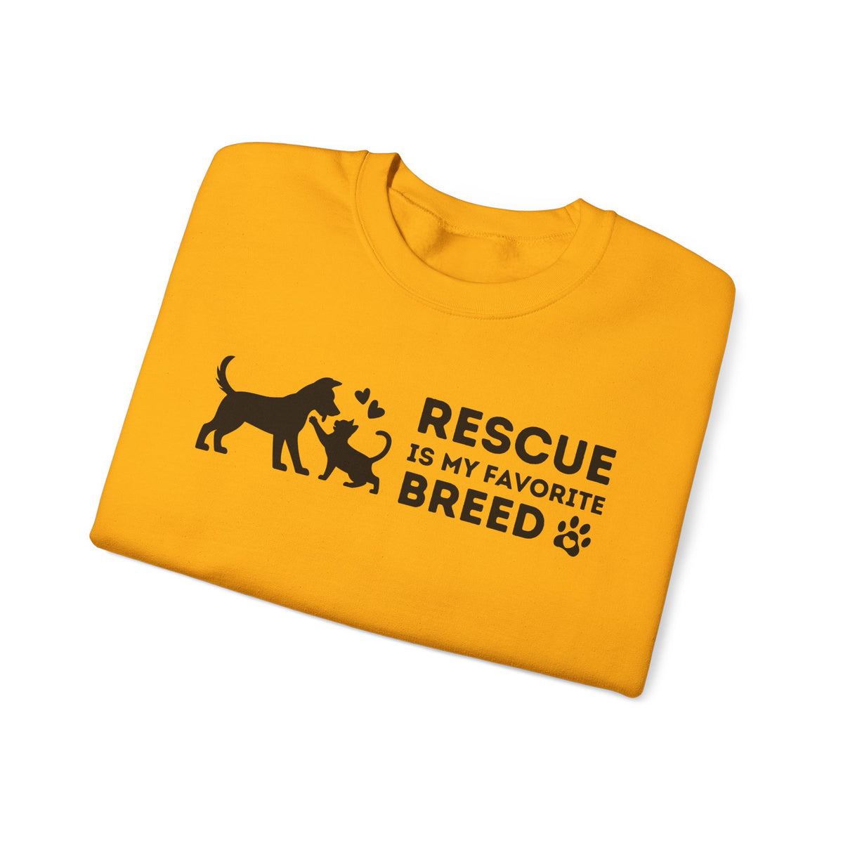 Rescue Is My Favorite Breed *This Shirt Saves Lives* – Gildan Heavy Blend | Trendy Men's and Women’s Soft Sweatshirt. Direct to Garment. Printed & Shipped in the USA. Unisex Sizes.
