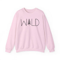 Wild Graphic, Nature, Pine Tree, Adventure – Gildan Heavy Blend | Trendy Women’s and Men's Soft Sweatshirt. Direct to Garment. Printed & Shipped in the USA. Unisex Sizes.