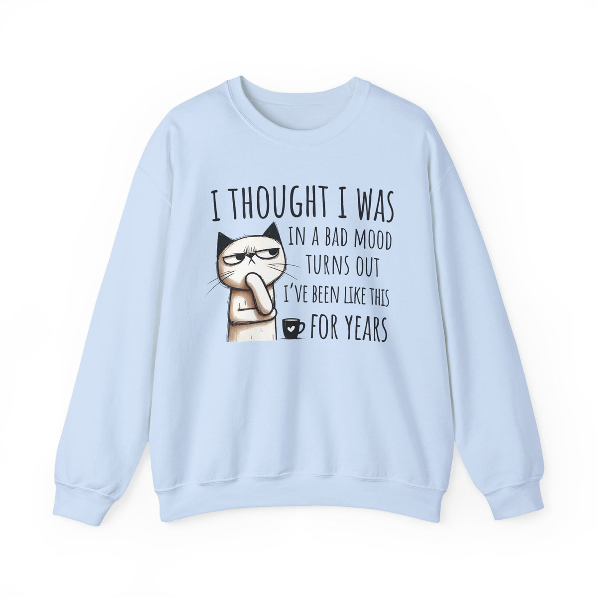 I Thought I Was In A Bad Mood, Grumpy Cat – Gildan Heavy Blend | Trendy Men's and Women’s Soft Sweatshirt. Direct to Garment. Printed & Shipped in the USA. Unisex Sizes.