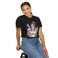 Cool Mombie with Coffee Peace Tattoo - Comfort Colors | Trendy Women's T-Shirt. Direct to Garment. Printed & Shipped in the USA. Unisex Sizes.