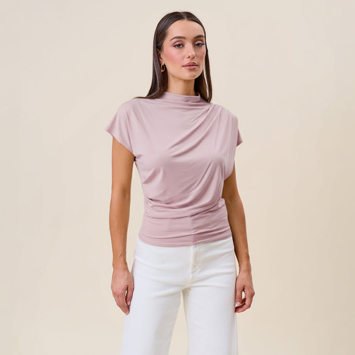Draped (Pink) Rayon/Spandex Top