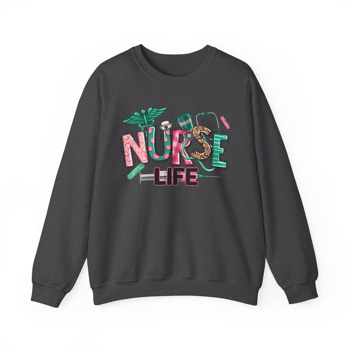 Nurse Life Cute Preppy Healthcare – Gildan Heavy Blend | Trendy Women’s Soft Sweatshirt. Direct to Garment. Printed & Shipped in the USA. Unisex Sizes.