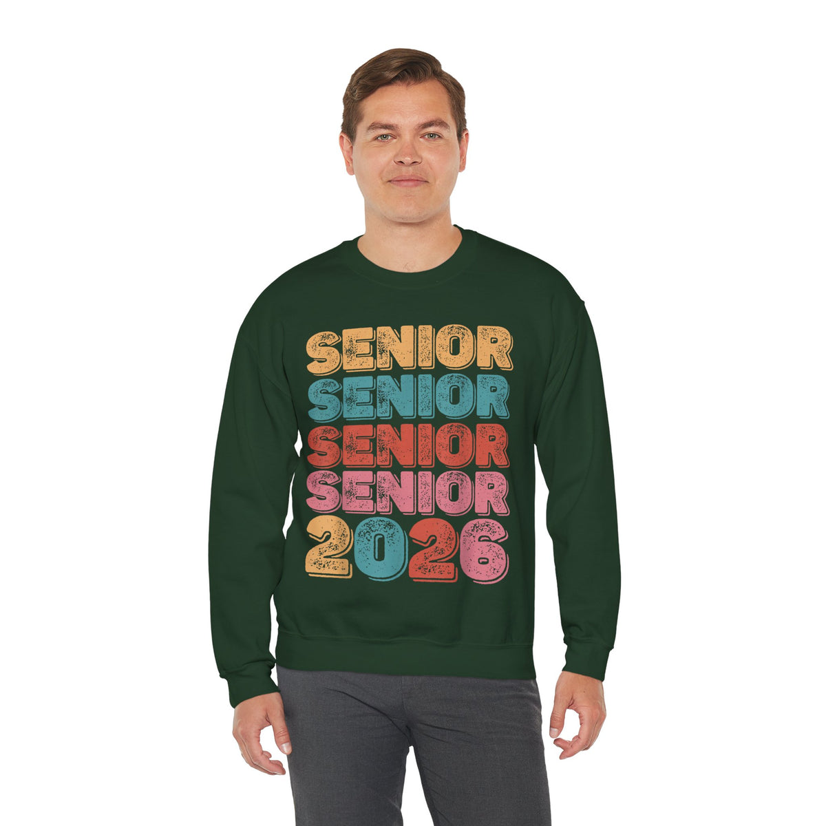 Senior Class of 2026 Retro – Gildan Heavy Blend | Trendy Men's and Women’s Soft Sweatshirt. Direct to Garment. Printed & Shipped in the USA. Unisex Sizes.