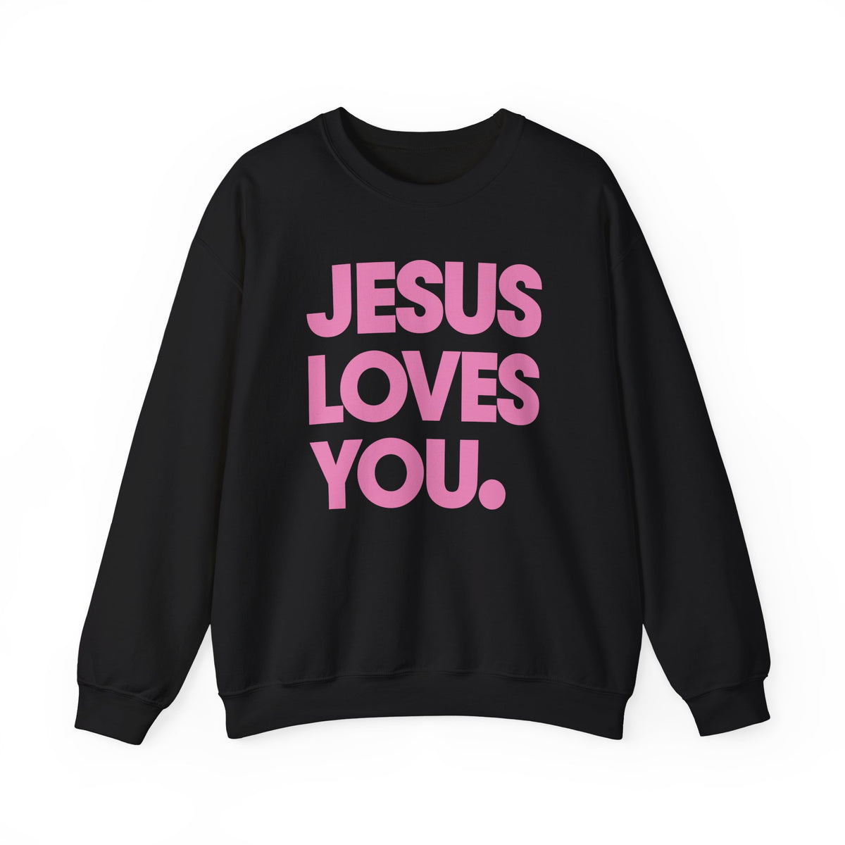 Jesus Loves You – Gildan Heavy Blend | Trendy Women’s and Men's Soft Sweatshirt. Direct to Garment. Printed & Shipped in the USA. Unisex Sizes.