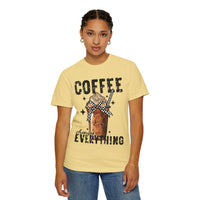 Coffee Changes Everything, Iced Coffee, Coffee Lovers - Comfort Colors | Trendy Women's T-Shirt. Direct to Garment. Printed & Shipped in the USA. Unisex Sizes.