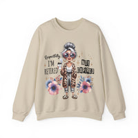 Retired Not Expired, Leopard Funny Grandma – Gildan Heavy Blend | Trendy Women’s Soft Sweatshirt. Direct to Garment. Printed & Shipped in the USA. Unisex Sizes.