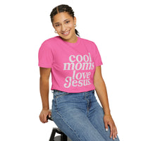 Cool Moms Love Jesus, Vintage - Comfort Colors | Trendy Women's T-Shirt. Direct to Garment. Printed & Shipped in the USA. Unisex Sizes.