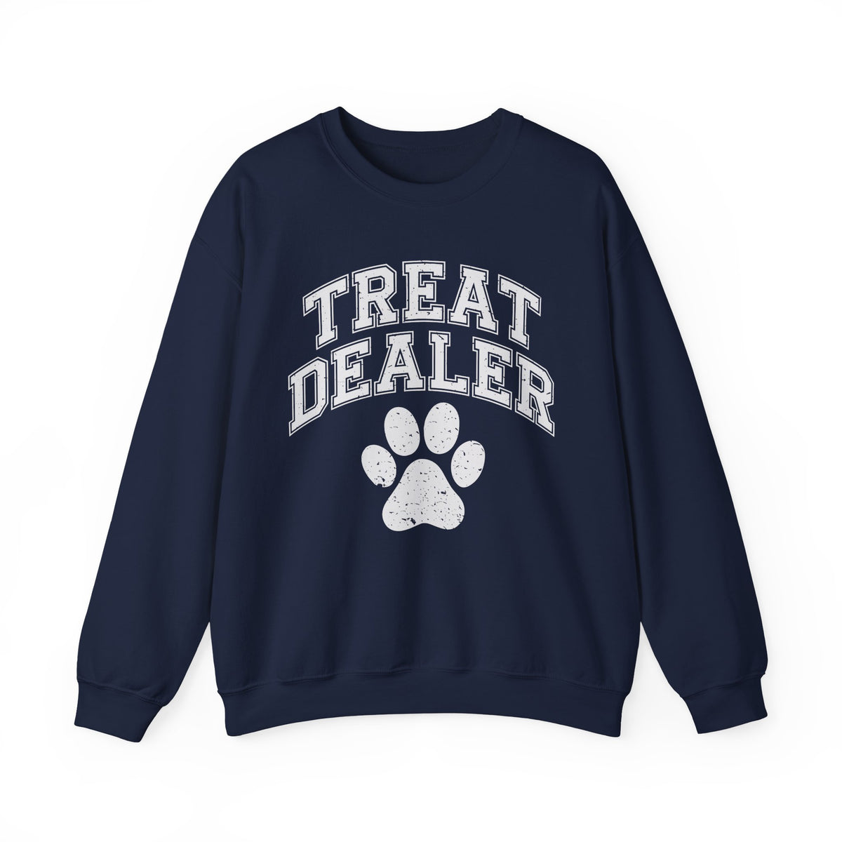 Treat Dealer, Dog Lover – Gildan Heavy Blend | Trendy Men's and Women’s Soft Sweatshirt. Direct to Garment. Printed & Shipped in the USA. Unisex Sizes.